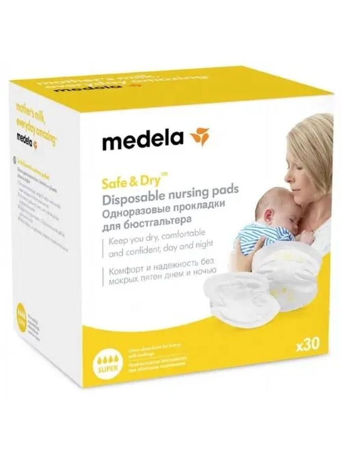 МЕДЕЛА Прокладки грудные одноразовые впитывающие ультра-тонкие Safe & Dry №30 МЕДЕЛА Прокладки грудные одноразовые впитывающие ультра-тонкие Safe & Dry №30
